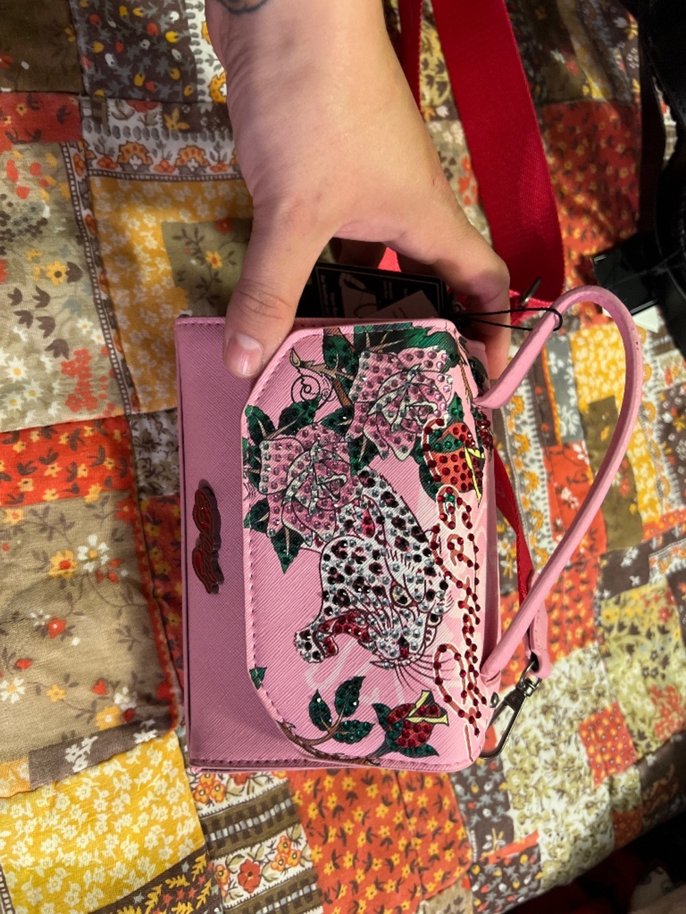 Ed Hardy small pink crossbody bag